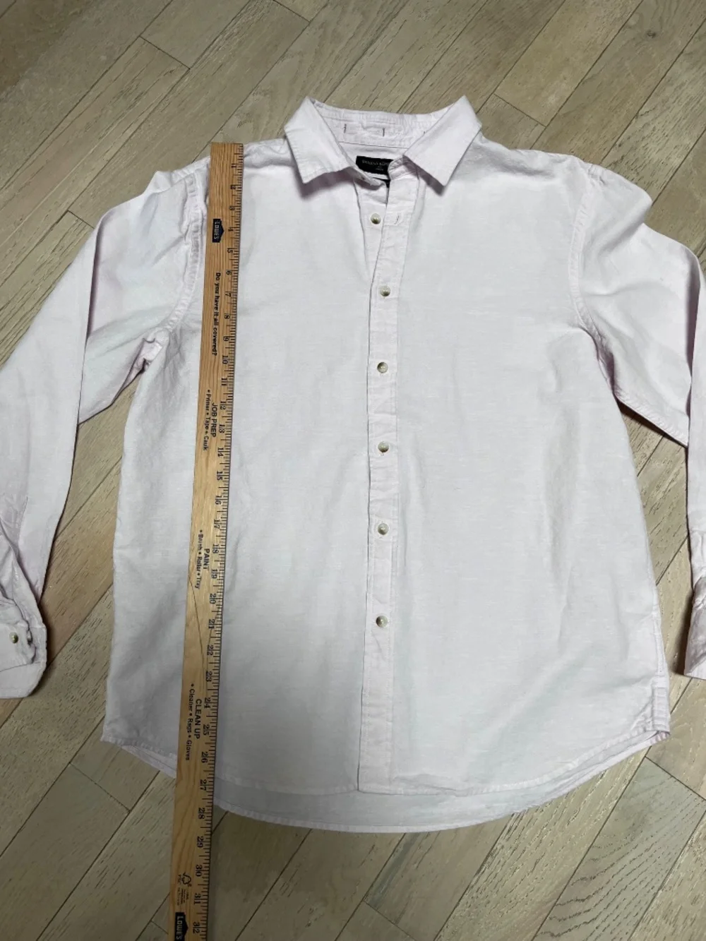 Banana Republic Shirt Mens Large Pale Pink Linen Cotton Untucked  Fit Button Up